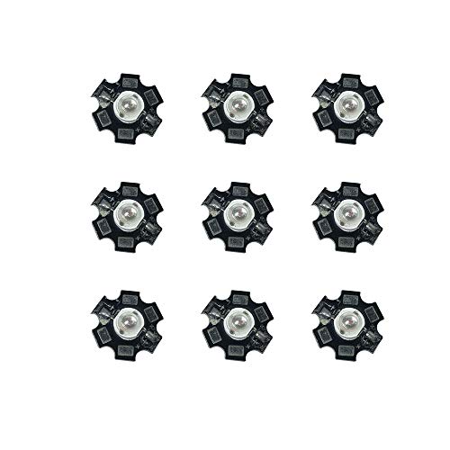 Led World 50 PCS 3W Deep Red High Power 660NM Plant Grow LED Emitter Light with 20mm Star Base