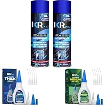 ixirpro CA Glue Activator Spray 2x16.9 oz & Medium Viscosity Kit, 1.75 oz & Thick Viscosity Kit,1.75 oz.