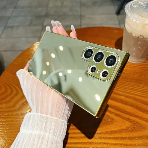 Étui miroir doré pour Samsung Galaxy S24 Ultra et S23 coque élégante