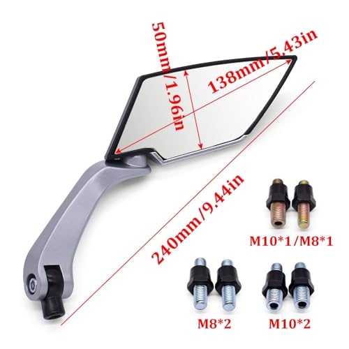 Espejo retrovisor de motocicleta de 8mm y 10mm para manillar de modelos Z400 y Versys 4