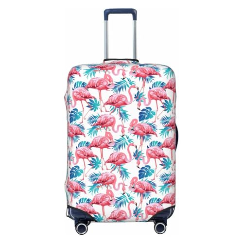 Housse de valise extensible XL anti-rayure motif flamant rose et noir