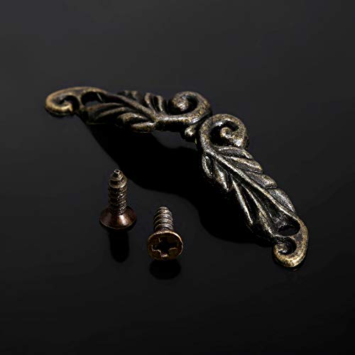 Dophee 10Pcs Antique Brass Decorative Pull Handle For Mini Jewelry Box Drawer Cabinet Chest Decoration Arch Shape 1.77" X 0.39"- Small #TOP7