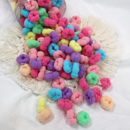 Image of 500PCS Small Baby Hair Ties,Cotton Toddler Hair Ties for Girls, Kids Seamless Hair Bands,Girls Elastic Ponytail Holders,Multicolor