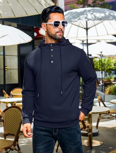 Vssjavun Mens Hooded Sweatshirt Casual Long Sleeve Drawstring Hoodie Pullover Sweatshirts