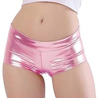 Generic – Damen-Shorts, metallisch, glänzend, niedrige Taille, Tanz, F