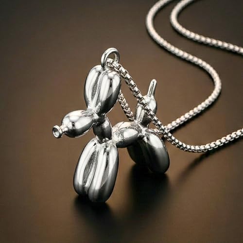 Image of THE MEN THING CHROME DOG - 31mm Pure Titanium Steel Pendant with 27inch Round Box 4mm Chain for Men & Boys