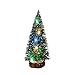 Napoo Small Artificial Christmas Tree Prelit Lights, Table Top Centerpieces Bottle Brush Trees Miniature Realistic Greenery Pine Fir Plants Desk Decor (Tall 8'')