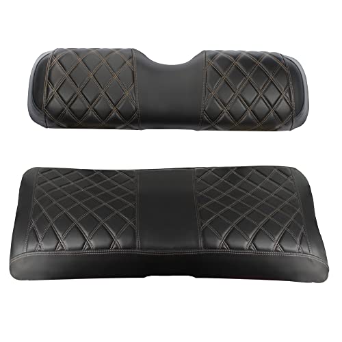 Nokins Golf Cart Er Diamond Seat Cover Kit, Fit For Ezgo Rxv Oem Ordinary Seat Cushion, Golf Cart Vinyl Seat Cover (Er-Black For Ezgo Rxv) #TOP17