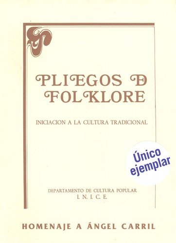 Portada de Pliegos de folklore.iniciación a la cultura tradicional