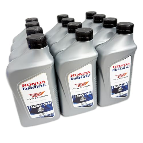 Honda 08232-H99-K1LA1 SAE 10W-30 Marine Quart of Oil, Pack of 12