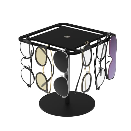 LoengMax 360° Rotating Acrylic Sunglasses & Eyeglasses Display Rack - Black Tabletop Organizer for Eyewear by LoengMax - Used condition - US$11.71
