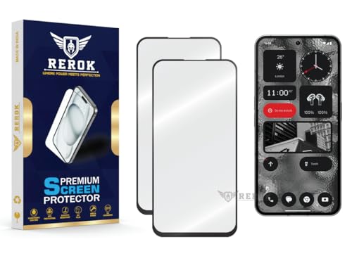 Image of Military-Grade Tempered Glass Screen Protector Compatible with Nothing Phone 2 [Pack of 2] | Edge-to-Edge, Oleophobic, Case Friendly, Easy Installation Kit
