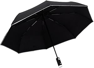 Automatic Folding Umbrella Torch Black with Cover
