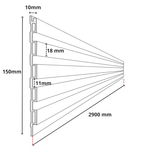 Painel Ripado Wpc Interno Low Várias Cores 2,90m x 15cm (0,43m²)