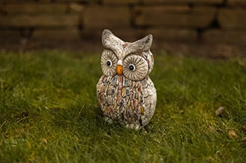 garden mile Resin Owl Ornament Garden Outdoor Indoor Decorative Patio Home Animal Bird Stone Effect Figurine Statue