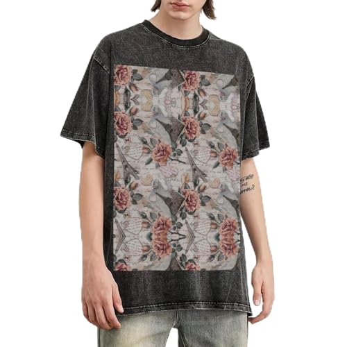 T-shirt homme Tour Eiffel imprimé pour un look urbain décontracté en terrasse