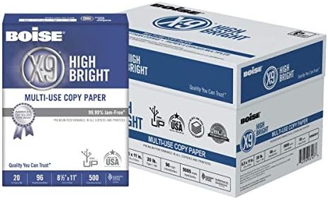 Amazon Com Boise X 9 High Bright Multipurpose Copy Paper Letter Paper Size 108 Euro 96 Us Brightness 20 Lb White 500 Sheets Per Ream Case Of 10 Reams Office Products