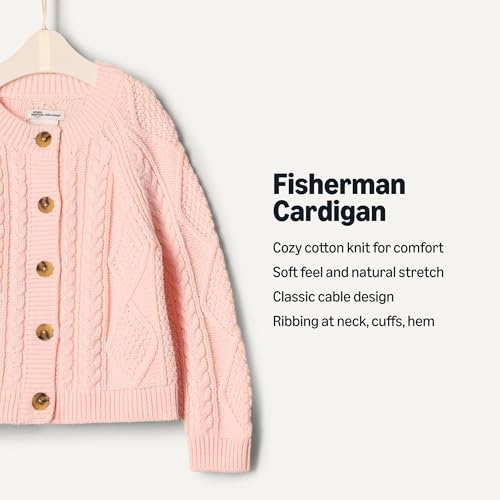 Image of Amazon Essentials x Sofia Grainge Unisex Toddlers and Babies' Cable Knit Cotton Fisherman Cardigan Sweater