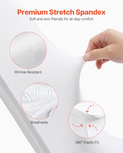 Image of VEVOR 50 Pcs White Chair Covers Polyester Spandex Chair Cover Stretch Slipcovers for Wedding Party Dining Banquet Flat-Front Chair Covers