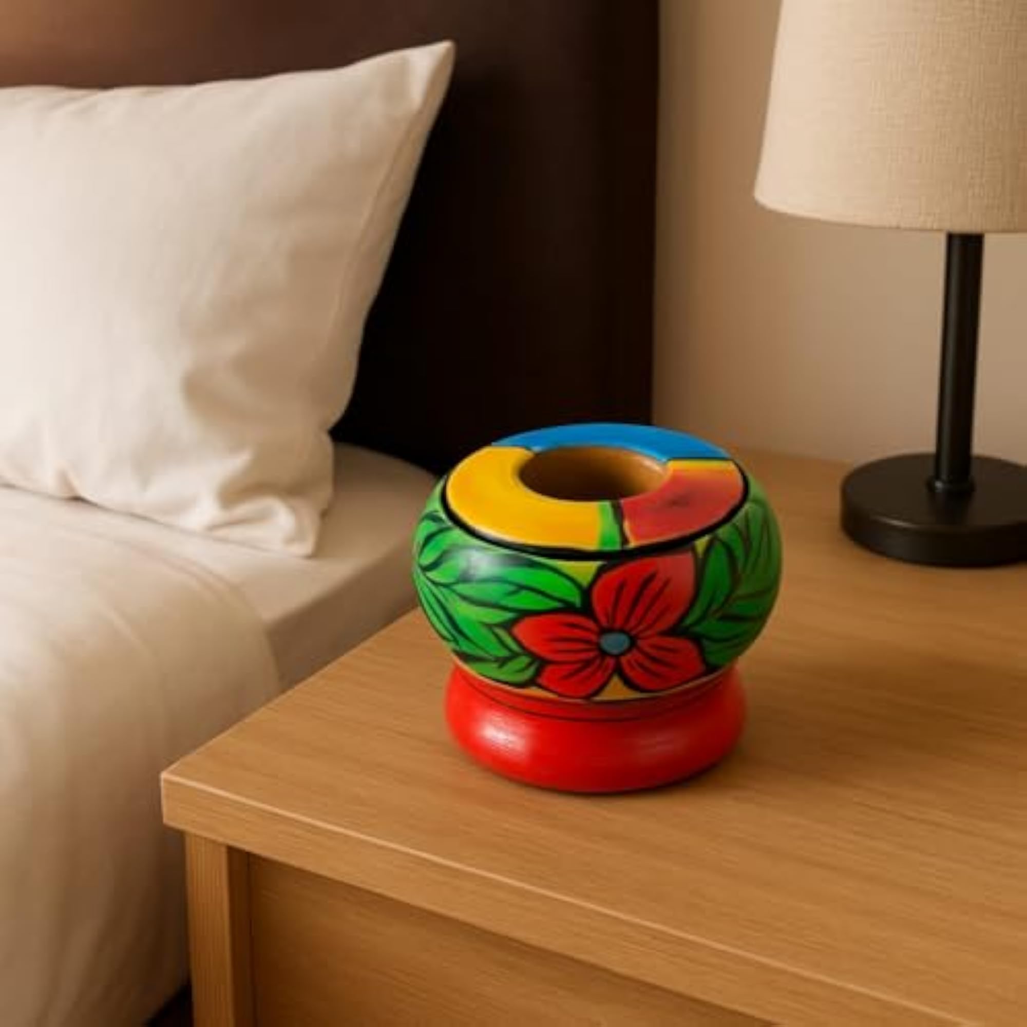 Handcrafted Wooden Decorative Ashtray for Home Office