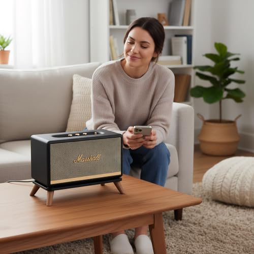 Soporte de altavoz de nogal Marshall Acton 3 que reduce la vibración acústica 7