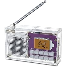 ICSTATION DIY Radio Kit - FM Assemble Kit with Time Display, Rechargeable, 87-108MHZ, No Soldering Required, Assembly Project for Adults & Students