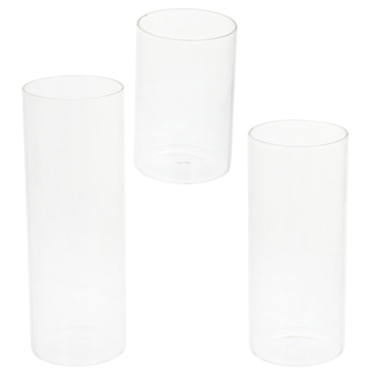 Bougeoirs en verre créant une atmosphère chaleureuse et romantique, set de 3 cylindres