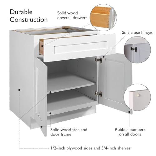 Image of Design House Brookings Kitchen Base Cabinet, 9 inch, White