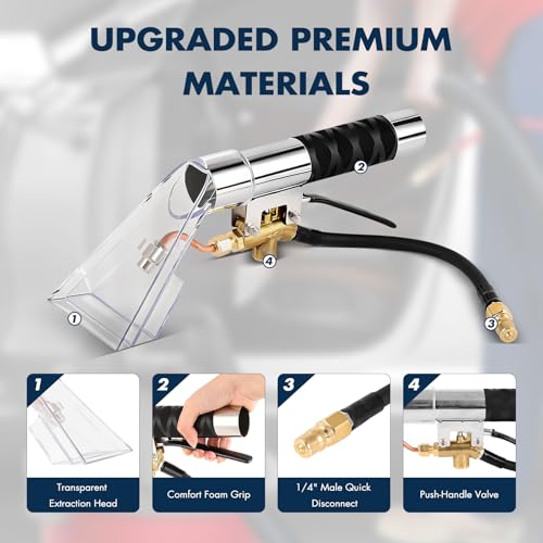 FAHKNS Shop Vac Extractor Kit ，Extractor Hose Kit Adapter,Vac Extractor Kit for Carpet & Upholstery Cleaning in Home and Auto, with Wand, Hose & Adapter by FAHKNS - Image 3