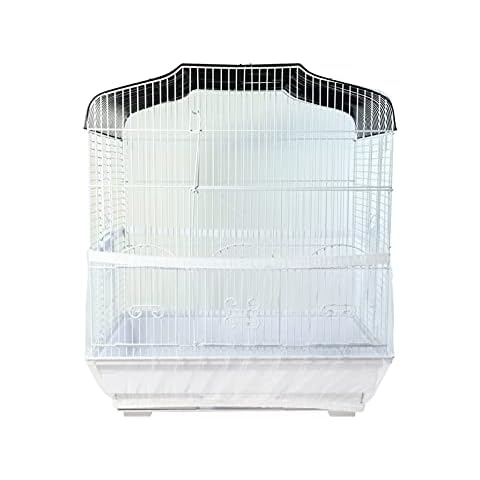 ZARSIO Birdcages Mesh Net Skirt Cover Reusable Stretchy Bird Cage Seed Catcher 35CM (White) Cover