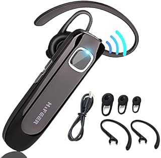 HIFEER Bluetooth Headset Handsfree Wireless Bluetooth Earpiece 16+ Hrs Playtime with Noise Cancelling Microphone In Ear Waterproof for iPhone Samsung Android Cell Phone Business Office Driving