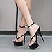 YekgfuD Flip-Flops Stiletto Platform Summer Fashion 13CM High Heels Sexy Everyday Casual Work Women's Sandals,Black,9