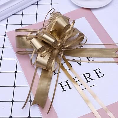 100pcs Pink/red/Purple/Green/Silver/Gold/White 50mm Pull Bow Ribbon for Bouquet Gift Packing Party Wedding Car Room Decor (5)