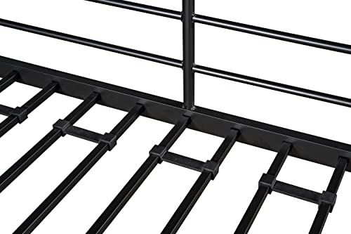 Metal Twin Loft Bed With Desk And Storage Shelves, Space-Saving Bed Frame With 2 Side Ladders And Safety Guard Rails For Kids Teens Adults, No Box Spring Needed #TOP5
