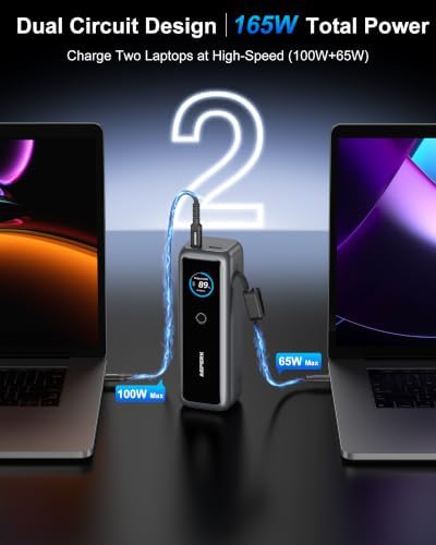 ASPERX Laptop Power Bank Built-in C-Cable TFT Display PD3.1 140W 27600mAh — 사진 5