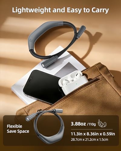 HALEEUR Rechargeable Book Light,3 Colors and Brightness Adjustable Reading Light,Bendable Neck Light,100hrs Long-Lasting,Perfect Reading Lamp Gift for Books in Bed, Knitting,Repairing,Working - 5