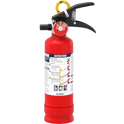 Ougist ABC Fire Extinguisher for Home & Vehicle - 2.5 lb 1-A:10-B:C Rated, Dry Chemical Fire Safety with Quick-Release Handle, Certified for Kitchen/C