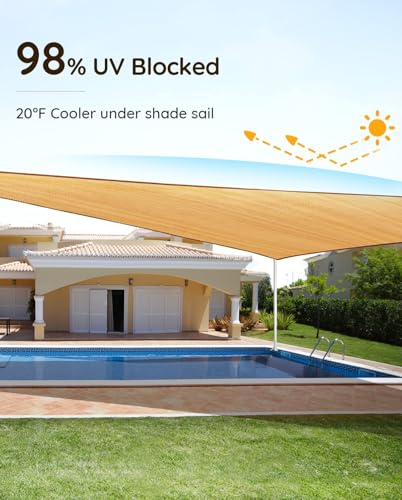 Quictent QT-26X20-FR-S 20X26Ft Fire Retardant 185G Hdpe Sun Shade Sail thumb #4