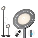 TROND LED Torchiere Floor Lamp Dimmable 30W, 3000K Warm White, 71-Inch Tall, Modular Rod Design, 30-Minute Timer, Wall Switch Compatible, for Living Room Bedroom Office, Black