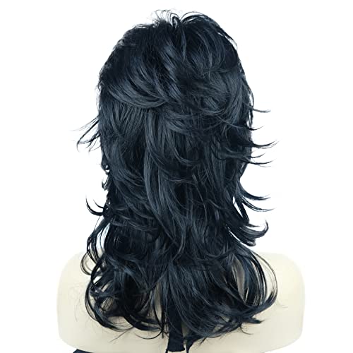 Lydell Long Soft Shaggy Layered Black Wig Classic Cap Full Synthetic Wigs #TOP5