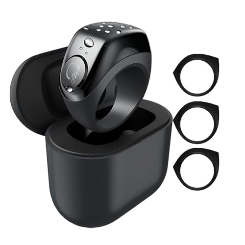 خاتم تسبيح ذكي بشاشة OLED وتصميم مقاوم للماء بمعيار IPX67، عداد تسبيح وذكر رقمي وتذكير بأوقات الصلاة مع صندوق شحن و3 حلقات خواتم قابلة للتبديل