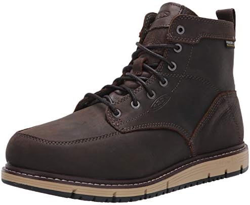 KEEN Utility Men's San Jose 6” Alloy Toe Waterproof Wedge  Work Boots, Cascade Brown/Black, 11 Medium US