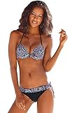 s.Oliver Damen Push Up Bügel Bikini (black print, 40A)