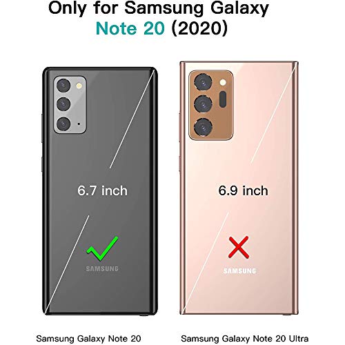 Phone Case For Samsung Galaxy Note 20 Glaxay Note20 5G Wallet Cases With Tempered Glass Screen Protector Leather Slim Flip Cover Card Holder Stand Cell Gaxaly Notes 20S Twenty Not S20 Women Men Gray #TOP1