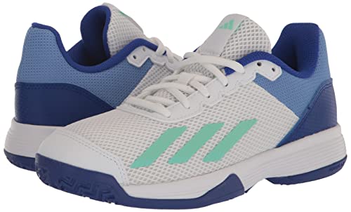 Adidas Courtflash Tennis Shoe, White/Pulse Mint/Lucid Blue, 3.5 Us Unisex Little Kid #TOP6