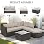 4 Piece Patio Furniture Set, All Weather Outdoor Rattan Wicker, Patio Sectional with Waterproof Cushions and Tempered Glass Coffee Table, outdoor furniture for Balcony, Backyard, Garden, Beige