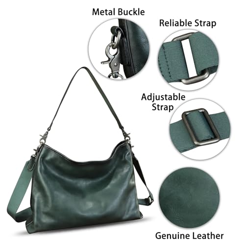 Image of Genuine Leather Hobo Bag for Women Tote Bag Vintage Handmade Shoulder Bag Crossbody Satchel Purses Pouch