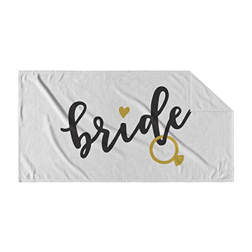 There Forever Studio Bride Beach Towel Gold Ring - Beach Bachelorette Party Towel - For Honeymoon Or Bride To Be Wedding Gifts #TOP2