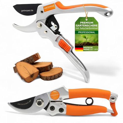 GARTENPAUL Gartenscheren Set, Premium + Damenschere, Profi-Gartenwerkzeuge Ratschen Ratsche Gartennschere klein & groß, 30 Jahre Qualität, passt zu Astschere Heckenschere Rosenschere Ernteschere