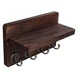 Conception multifonctionnelle : équipé de quatre crochets individuels, ce porte-manteau mural en bois sert à la fois de porte-manteau et de porte-clés mural, optimisant ainsi votre espace de rangement